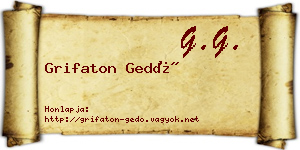 Grifaton Gedő névjegykártya